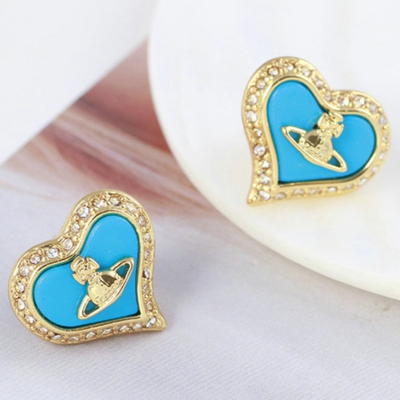 Vivienne Westwood Jewelry - Vivienne Westwood blue heart earrings